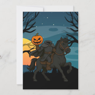 Cartoon Kopfloses Pferd Halloween/Herbst Einladung
