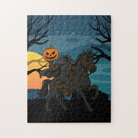 Cartoon Kopfloses Pferd Halloween/Herbst Puzzle (Vertikal)