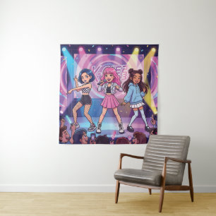 Cartoon KPop Mädchen Gruppe Wandteppich