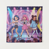 Cartoon KPop Mädchen Gruppe Wandteppich (Vorderseite)
