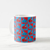 Cartoon-Krabbenmosaik Kaffeetasse (Vorderseite Links)