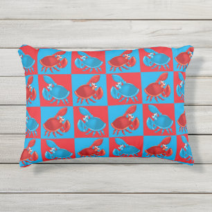Cartoon-Krabbenmosaik Kissen Für Draußen