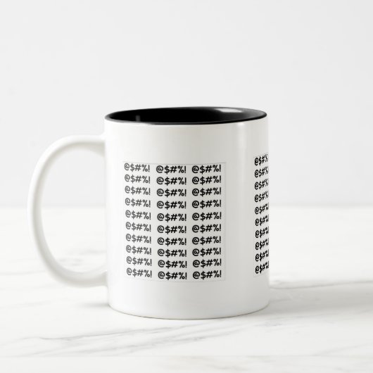 Cartoon-Kraftausdrucke Zweifarbige Tasse (Links)