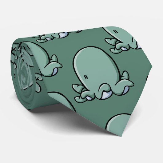 Cartoon-Krake Krawatte (Gerollt)