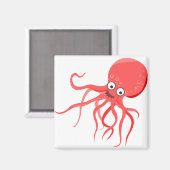 Cartoon Krake Magnet (Vorderseite/Rückseite)