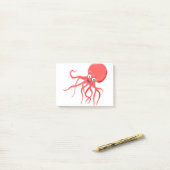 Cartoon Krake Post-it Klebezettel (Auf Schreibtisch)