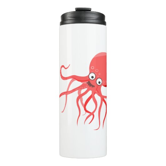 Cartoon Krake Thermosbecher (Vorderseite)