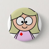 Cartoon-Krankenschwester Button (Vorderseite)