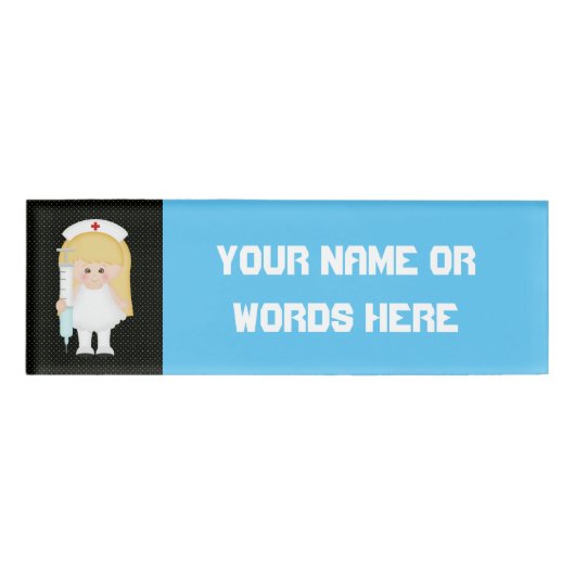 Cartoon-Krankenschwester fügen Wörter oder Namenss Namenschild (Vorderseite)