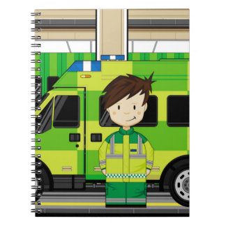 Cartoon-Krankenwagen und EMT Notizblock
