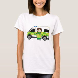 Cartoon-Krankenwagen und EMT T-Shirt