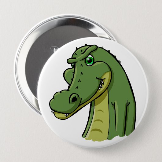 Cartoon-Krokodil Button (Vorne & Hinten)