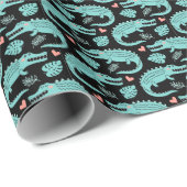 Cartoon-Krokodile, niedliche nahtlose Muster. Geschenkpapier (Rolleneckpunkt)