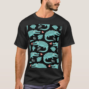 Cartoon-Krokodile, niedliche nahtlose Muster. T-Shirt