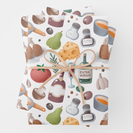 Cartoon Küche Geschenkpapier Set (Beispiel)