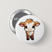 Cartoon Kuh-Abbildung Button (Vorne & Hinten)