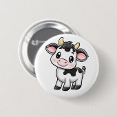 Cartoon Kuh-Abbildung Button (Vorne & Hinten)