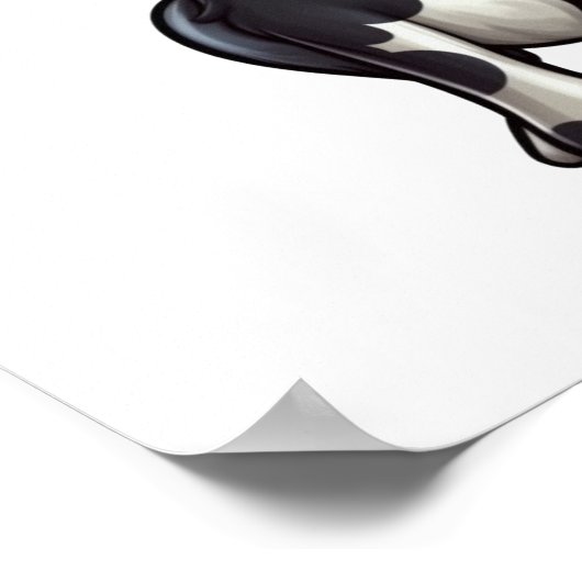 Cartoon Kuh-Abbildung Poster (Ecke)