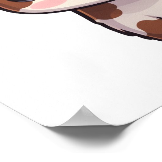 Cartoon Kuh-Abbildung Poster (Ecke)