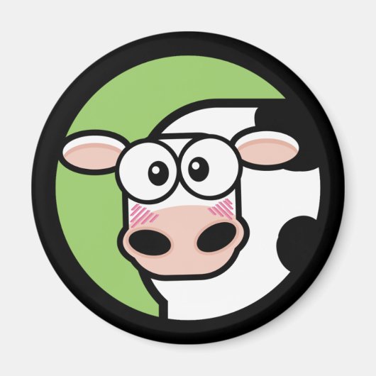 Cartoon Kuh Anpassbare Größe Magnet (Vorne)