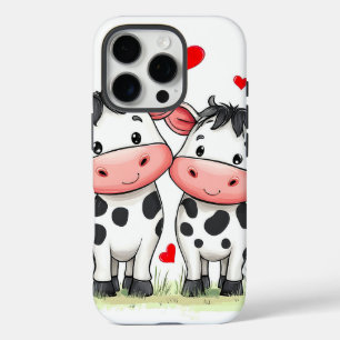 Cartoon Kuh Couple Liebe iPhone 16 Pro Hülle