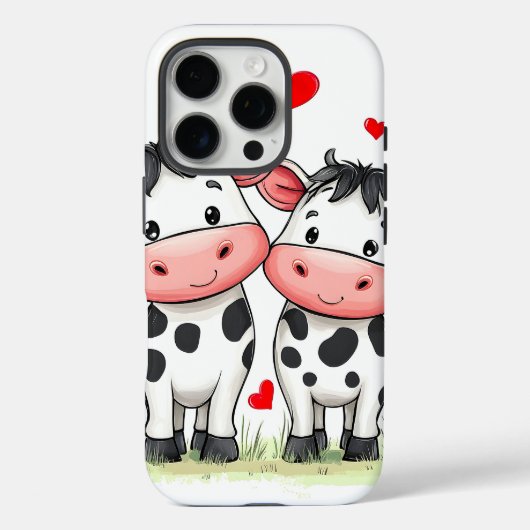 Cartoon Kuh Couple Liebe Case-Mate iPhone Hülle (Rückseite)