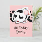 Cartoon Kuh, Einladung (Stehend Vorderseite)