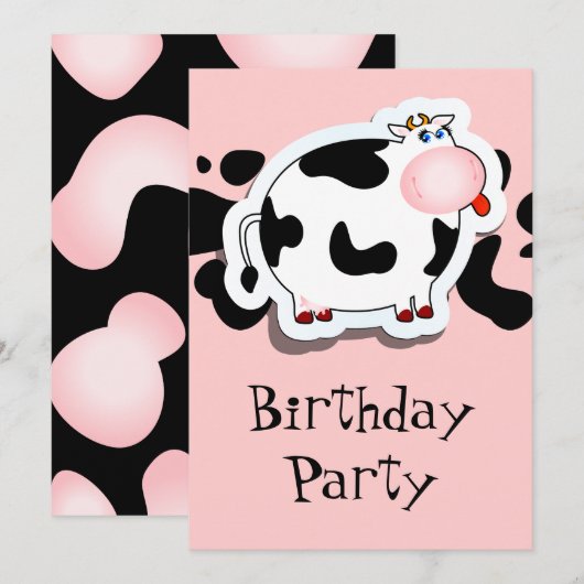Cartoon Kuh, Einladung (Vorne/Hinten)