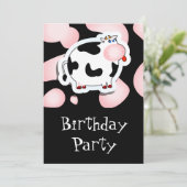 Cartoon Kuh, Einladung (Stehend Vorderseite)