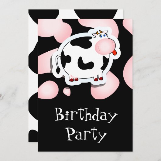 Cartoon Kuh, Einladung (Vorne/Hinten)