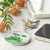 Cartoon Kuh fahren Motorrad Schlüsselanhänger (Seite)