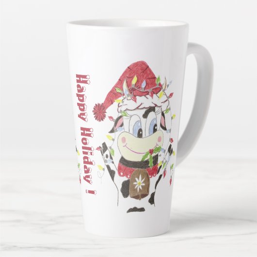 Cartoon Kuh hing Weihnachtslicht Urlaub Milchtasse (Rechte Ecke)