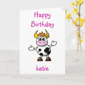 Cartoon Kuh Karte (Gelbe Blume)