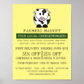 Cartoon Kuh, Käsemonger Werbung Poster (Vorne)