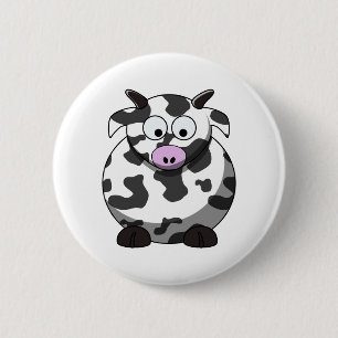 Cartoon-Kuh-Knopf Button