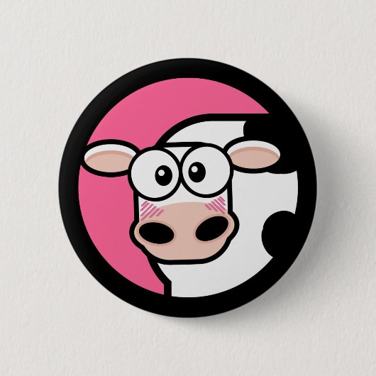 Cartoon-Kuh-kundengerechter Knopf Button (Vorderseite)