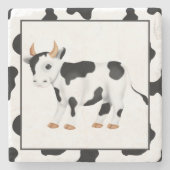 Cartoon Kuh Land Marmor Untersetzer (Vorderseite)