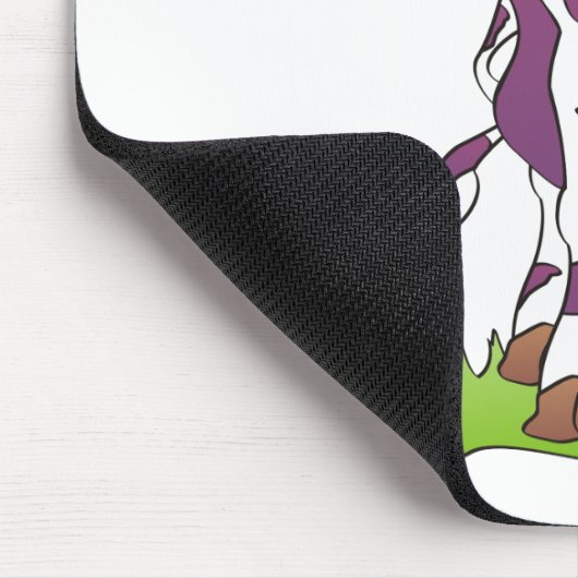 Cartoon Kuh Lila Mousepad (Ecke)