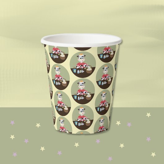 Cartoon Kuh Malerei Ostereier Muster Papier Cup Pappbecher