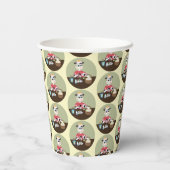 Cartoon Kuh Malerei Ostereier Muster Papier Cup Pappbecher (Rückseite)