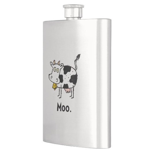 Cartoon-Kuh-MOO Flachmann (Links)