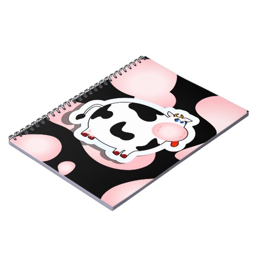 Cartoon Kuh, Notebook Notizblock (Linke Seite)