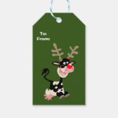 Cartoon Kuh oder Rentier? Geschenkanhänger (Vorderseite)