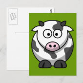 Cartoon Kuh Postkarte (Vorne/Hinten)