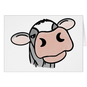 Cartoon-Kuh schwarz weiß rosa Küss grau Farm Tier