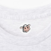 Cartoon Kuh Schwarz-weiß rosa Kuss graues Nutztier Etiketten (Befestigt)