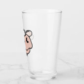 Cartoon Kuh Schwarz-weiß rosa Kuss graues Nutztier Glas (Links)