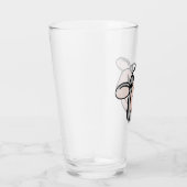 Cartoon Kuh Schwarz-weiß rosa Kuss graues Nutztier Glas (Rechts)