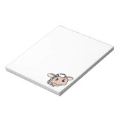 Cartoon Kuh Schwarz-weiß rosa Kuss graues Nutztier Notizblock (Rotiert)