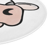 Cartoon Kuh Schwarz-weiß rosa Kuss graues Nutztier Schneidebrett (Ecke)